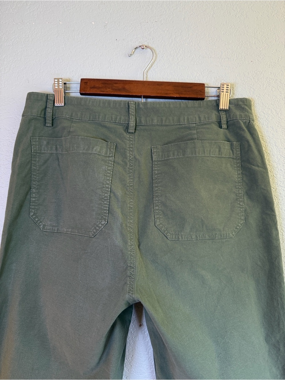 J Crew Olive Cotton Linen Wide Leg Preppy Trouser Pants 31 - Picture 4 of 10